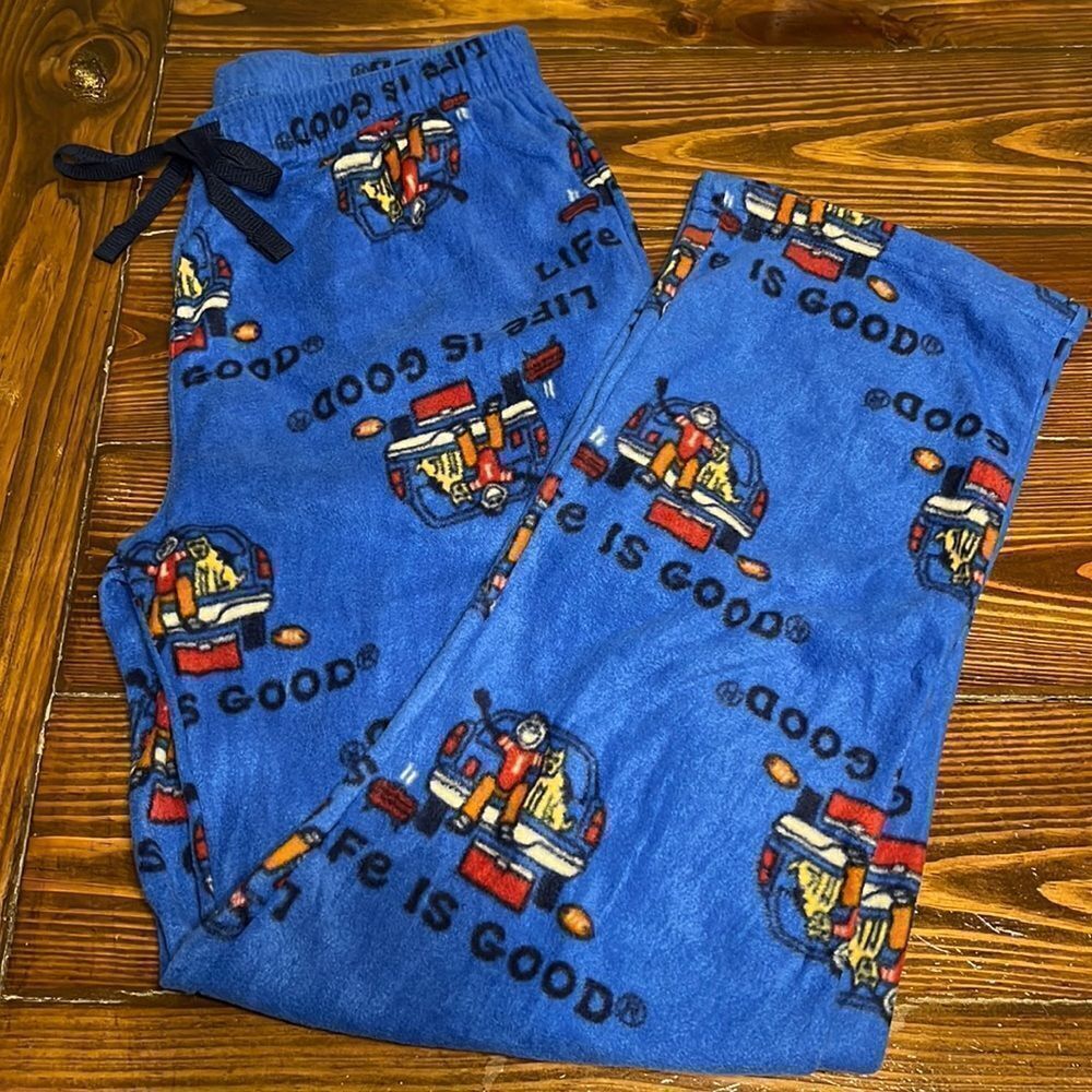 NWOT Life is Good Royal Blue Fleece Mens Pajama Pants Size M